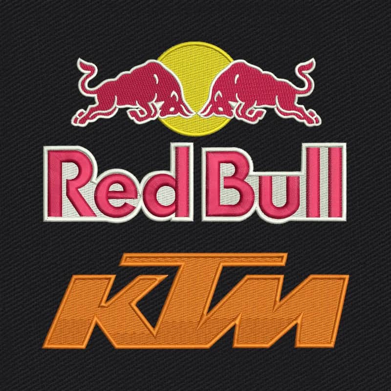 Red Bull KTM Racing Team Logo Embroidery Design