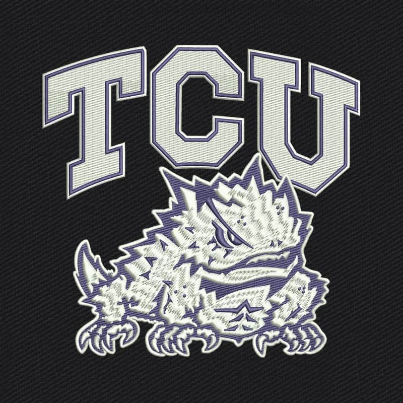TCU Horned Frogs Mascot Logo Embroidery Design