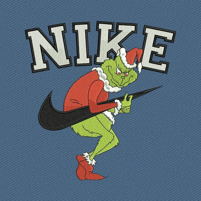 Nike Grinch Santa 4 Embroidery Design