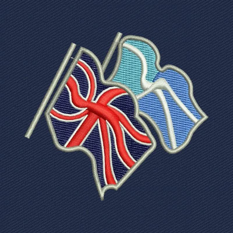 Scotland and British Flag Embroidery Design