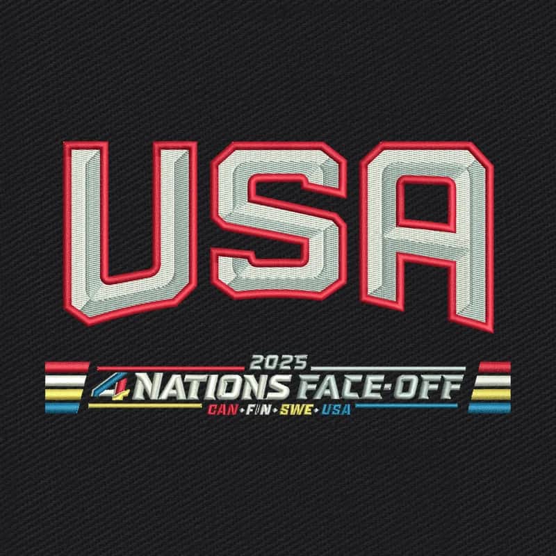 USA 2025 4 Nations Face-Off Logo Embroidery Design